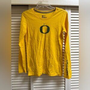 Nike Yellow Oregon Long Sleeve Tee Women’s M Slim Fit Oregon Ducks Shirt